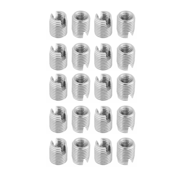 NFTIGB 20-Piece Metal Self Tapping Slotted Screw Thread Insert Helical Repair Kit M4 x 8mm Set (0.31 inches / 8 mm) for Aluminum Magnesium Cast Iron Restoration and Hardware Fastening Maintenance