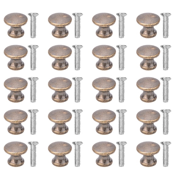 NFTIGB 20 Set Mini Mushroom Head Handle Nipple Nail Small Drawer Cabinet Jewelry Boxes Knobs Pulls For Home Improvement Green Bronze 0.5 in / 12.5 mm