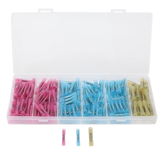 NFTIGB 200PCS Heat Shrink Butt Connector Kit Insulated Electrical Wire Splice Terminals Crimp Connector Assortment for Car Motorcycle Boat Marine (11.41 x 5.11 x 0.78 inches / 29.0 x 13.0 x 2.0 cm)