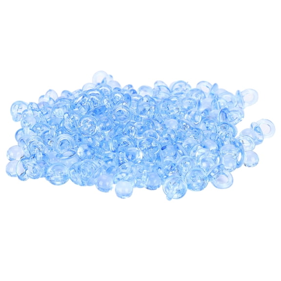 NFTIGB 200Pcs Blue Mini Acrylic Baby Pacifiers for Baby Shower Party Favors, Table Scatter Decorations and Baptism Gifts, 0.8 x 0.4 x 0.4 inches (20 x 10 x 10 mm)