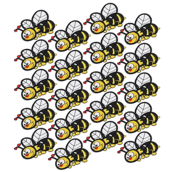 NFTIGB 20Pcs Embroidery Cloth Stickers Bee Insect Iron Patches Clothes Backpack Clothing Accessories DIY Crafts 2.8 inches / 7 cm