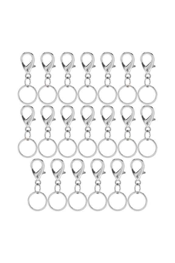 20Pcs Key Chain Clip Hook Swivel Lanyard Snap Keychain Key Ring DIY Accessories 7x14mm Small Clip with 12mm Inner Diameter (0.28x0.55 inches / 7x14 mm)