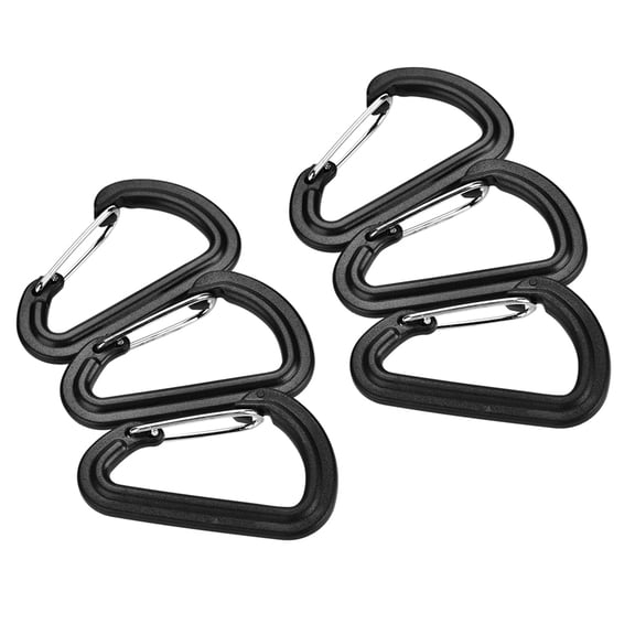 NFTIGB 20Pcs Plastic Carabiner Climbing Hiking Buckle Key Ring Outdoor Sports Accessory 2.2 inches / 5.5 cm Black