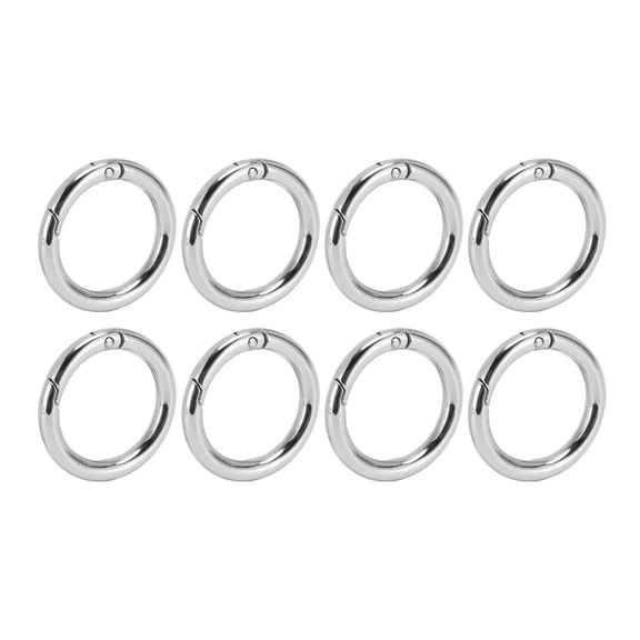 NFTIGB 20Pcs Spring O Rings 1.69in Diameter 0.24in Thick Strong Copper Secure Closure Spring Buckles for Purse Bag Jewelry DIY Crafting Supply Replacement Hardware Silver Color (1.69 inches / 43 mm)