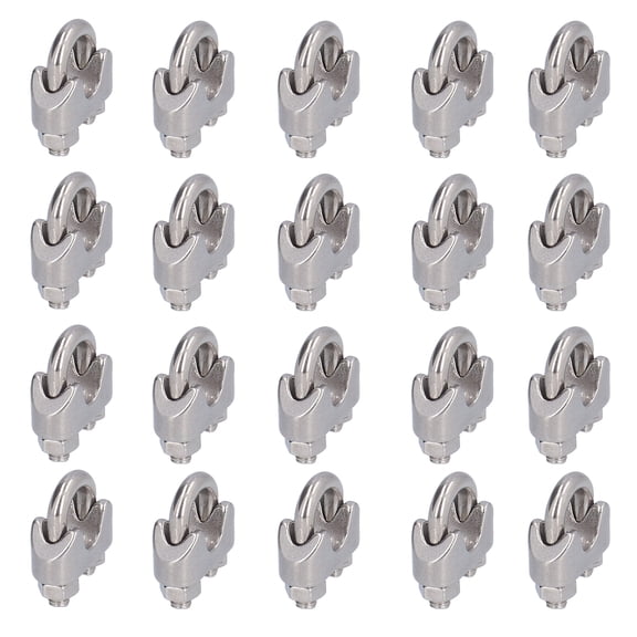 NFTIGB 20Pcs Stainless Steel Wire Rope Clamp Hardware Rigging Cable Clip Lock Clamping Fasteners M2(2mm)[cite: 1]