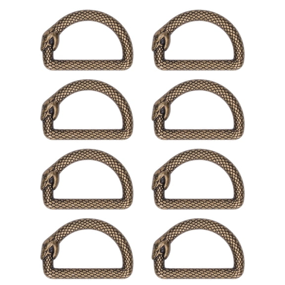 NFTIGB 20Pcs Zinc Alloy Metal D Rings Snake Pattern Closed Buckle for DIY Handbags Belts Backpacks Luggage Hardware Accessories (Antique Bronze, 0.7 inches / 18 mm)