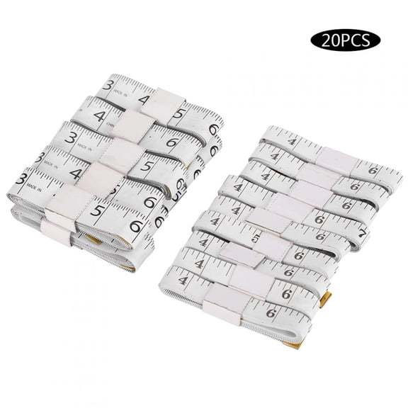 NFTIGB 20pcs Double Scale Body Sewing Measurement Flexible Ruler Tailor Soft Measuring Tape (0.5in/1.3cm & 0.8in/2cm Wide, 59.1in/150cm Long)