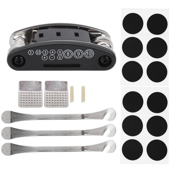 NFTIGB 21-Piece Bicycle Tire Repair Kit, Comprehensive Bike Puncture Repair Tool Set with 16-in-1 Multi-Function Wrench, Glueless Patches, Tire Levers, and Portable Storage Bag