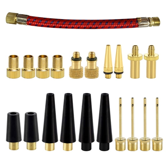 NFTIGB 21PCS Bike Tire Valve Adapters, Ball Pump Needle Kits, Premium Air Compressor Inflation Devices And Accessories Fitting Standard Pump For Mountain Road Bikes