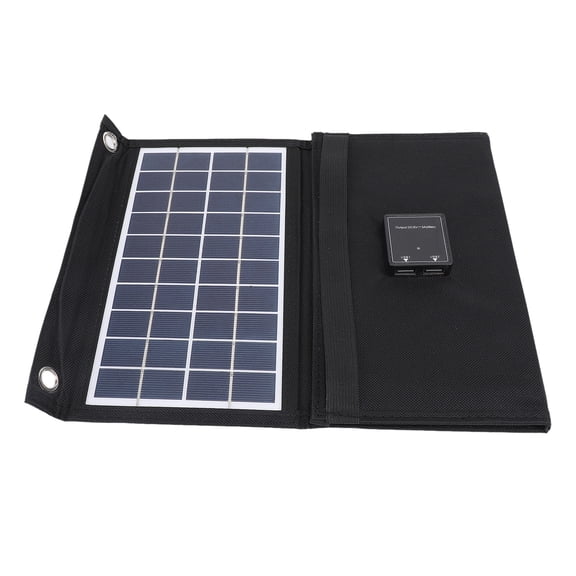 NFTIGB 21W 5V Foldable Solar Panel Charger Dual USB Ports Monocrystalline Silicon Water Resistant Portable Charging Panel for Outdoor Camping Hiking Backup Power Supply