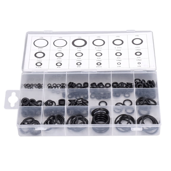 NFTIGB 225-Piece Rubber O-Ring Assortment Kit, Heavy Duty Sealing Gaskets for Plumbing, Automotive, and Mechanical Repair, Wear-Resistant Washer Set with Convenient Organizer Case, Black
