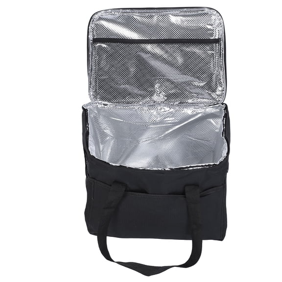 NFTIGB 22L Insulated Lunch Bag Rectangular Inner Aluminum Foil Comfortable Handle Large Capacity Lunchbox for Camping Travel Everyday Use Black XL Size 14.96 inches / 38 cm