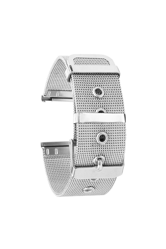 22mm Stainless Steel Watch Bands Quick Release Mesh Strap Replacement Metal Wristband Sport Bracelet Compatible with Smart Traditional Watches Silver (0.86 inches / 22 mm)