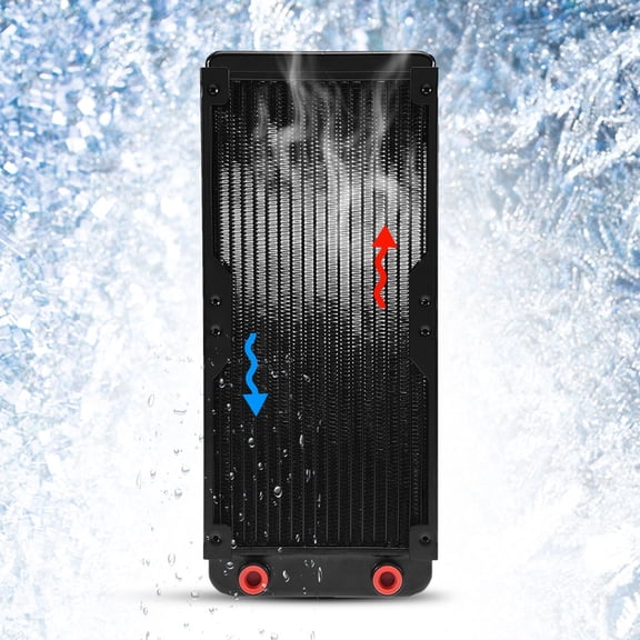 NFTIGB 240MM Aluminum Computer Radiator Water Cooling Cooler 18 Tubes Heat Exchanger CPU Heat Sink for Desktop PC Cooling System 10.83 inches / 27.5 cm Black Edition
