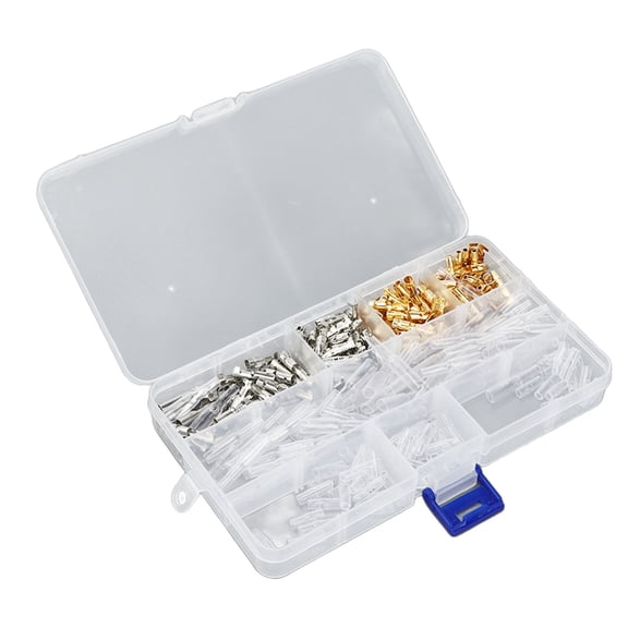 NFTIGB 240Pcs Male Female Crimp Terminal Connector Assortment Kit with Insulating Sleeves, Cold Pressed Wire Terminals for Electrical Automotive Cables, Brass PVC Nylon, Multi-Color (7.09 in / 18 cm)