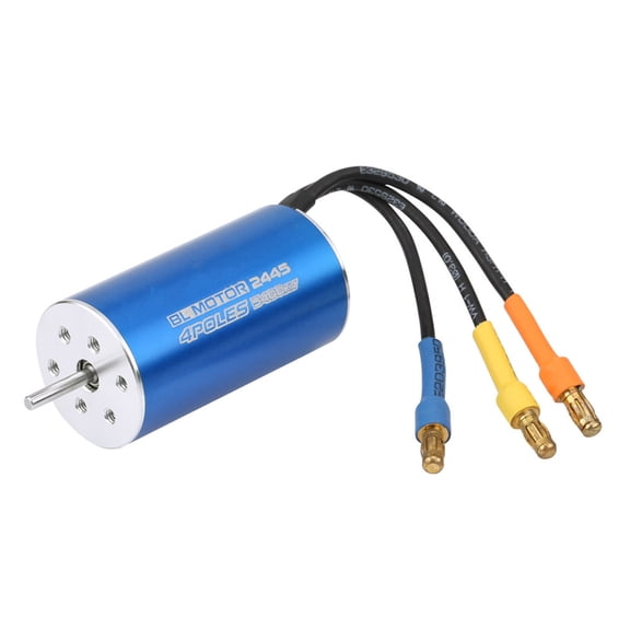 NFTIGB 2445 5400KV 4 Poles Sensorless Brushless Motor w/ 2.3mm Shaft High Torque Efficiency RC Car Motor for 1/16 1/18 Scale Model Cars Precision Balanced Rotor Upgraded Parts (24x45mm / 0.9x1.8in)