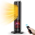 thumbnail image 1 of NFTIGB Space Heater, 1500W Quiet Oscillating Ceramic Heater for Large Room, PTC Electric Heater with Realistic 3D Flame Effect, Remote Control, Thermostat, for Office, Bedroom, Indoor Use, 1 of 8