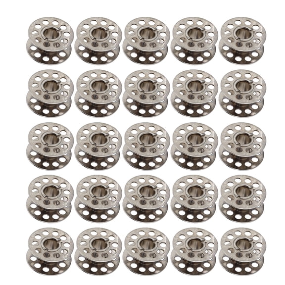 NFTIGB 25 Pieces Sewing Machine Bobbins Multifunctional Stainless Steel Embroidery Bobbins Class 15 with Storage Box Organizer - Essential Sewing Machine Accessories for Home Use