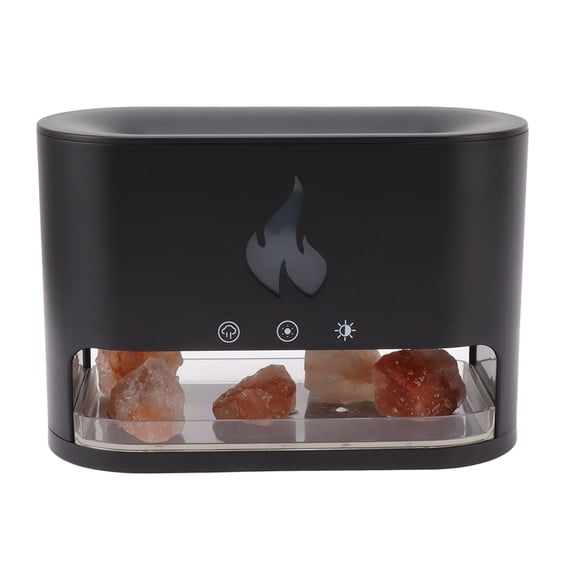 NFTIGB 250ml Flame Air Diffuser Humidifier with 7 Color Lights, Ultrasonic Cool Mist Aromatherapy Diffuser with Salt Stones, Auto Shut-Off