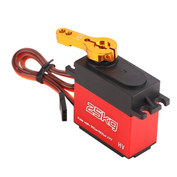 NFTIGB 25KG Digital Servo Waterproof Low Noise High Torsion 270 Degree 25T Metal Gear Servo for Robotic Arms RC Cars & Models, 1.6 inches / 40.5 mm in Red
