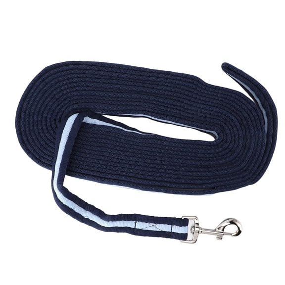 NFTIGB 26.2ft / 8m Horse Training Rope Navy Blue Polyester Stainless Steel Heavy Duty Lead Rein for Horse Leading Riding Equestrian Care Everyday Practice Equipment Tool