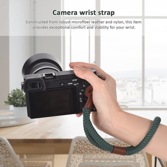 NFTIGB 26.5cm Adjustable Camera Wrist Strap Lanyard High-Strength Microfiber Leather Stopper Hand Strap and O-Ring Safety Cord for DSLR Digital Mirrorless SLR Cameras - 10.4 Inches / 26.5 cm, Black