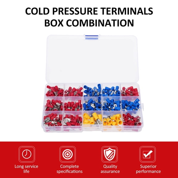 NFTIGB 280 Pcs Cold Pressure Terminal Set Electrical Wire Connectors Insulated Crimp Terminals Mixed Assortment Kit (6.69 inches / 17 cm)