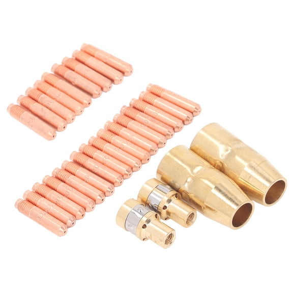 NFTIGB 29-Piece MIG Welding Consumables Kit Brass Contact Tips Nozzles Diffusers (12 inches / 30.48 cm)