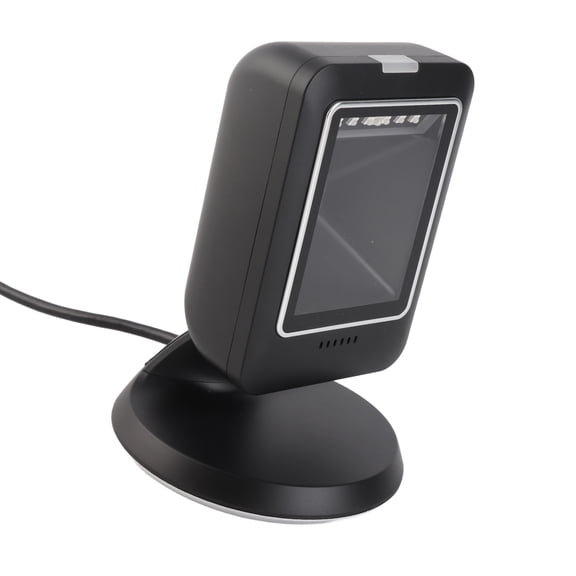 NFTIGB 2D Hands Free Barcode Scanner QR Code Omnidirectional USB Wired Desktop Reader for Retail Store Supermarket POS System, Black (6.69 inches / 17 cm)