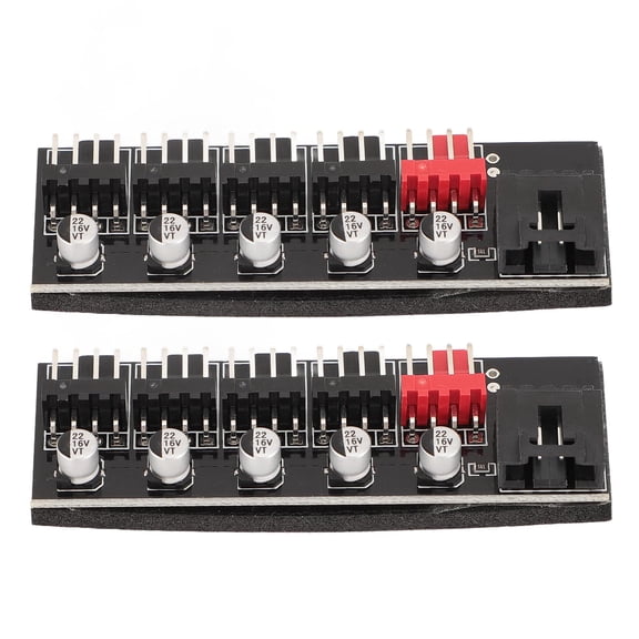 NFTIGB 2PCS PWM Fan Hub 12V 4 Pin 5 Way Space Saving CPU Cooling Hub Controller with 3 Pin and 4 Pin Cable for PC Motherboard (2.76 inches / 7 cm)