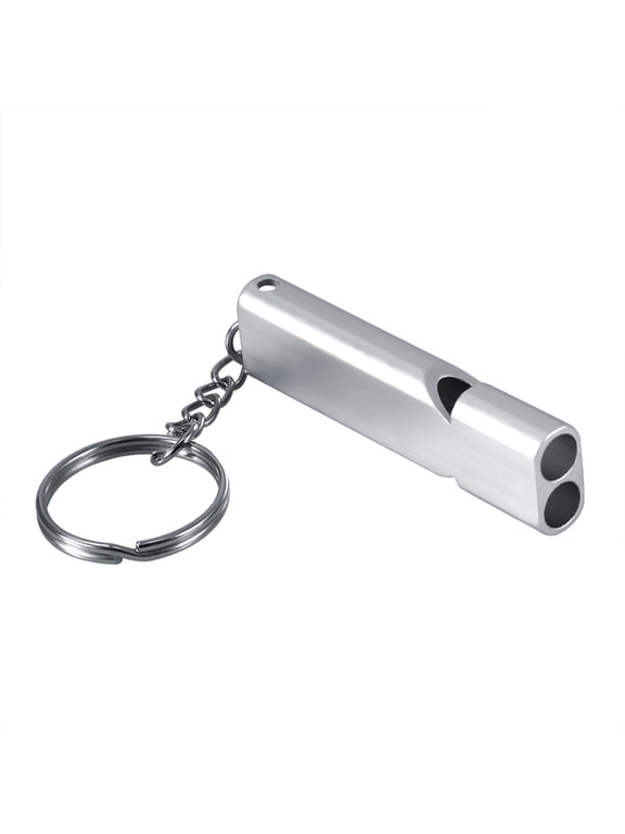 2PCS Stainless Steel Dog Training Whistle with Key Ring for Parrots Cats and Dogs, Random Color Portable Pet Obedience Sound Pitch Tool (4.3 inches / 11 cm)