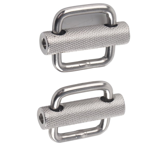 NFTIGB 2Pcs 1 inch / 25.4mm Slide Buckle 316 Stainless Steel Rectangle Adjustable Knurled Roller Belt Buckles for Webbing Backpacks Marine Hardware Replacement Heavy Duty