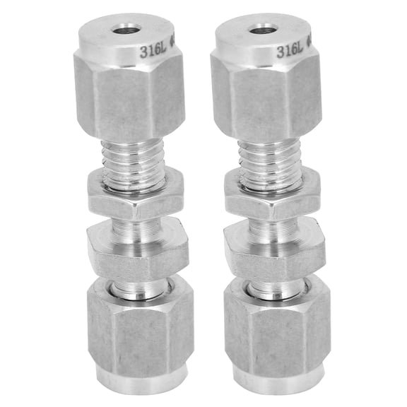 NFTIGB 2Pcs Compression Bulkhead 316 Stainless Steel Double Ferrule Fitting Connector Accessory 3 mm / 0.12 in[cite: 1, 2]