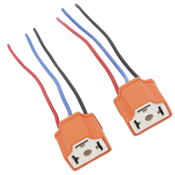 NFTIGB 2Pcs H4 Headlight Ceramic Socket Connector Good Water Resistance Easy to Use Heat Resistant Automotive Pigtail Wire Quick Link Adapter Base for DIY Car Modification (1.1 inches / 2.8 cm)