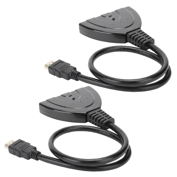 NFTIGB 2Pcs HDMI Splitter 3 Port 4Kx2K MultiFunctional Hub Box Switcher for LCD HD TV PS3 XBOX, High Definition Video Adapter Hub, Plug and Play, Black