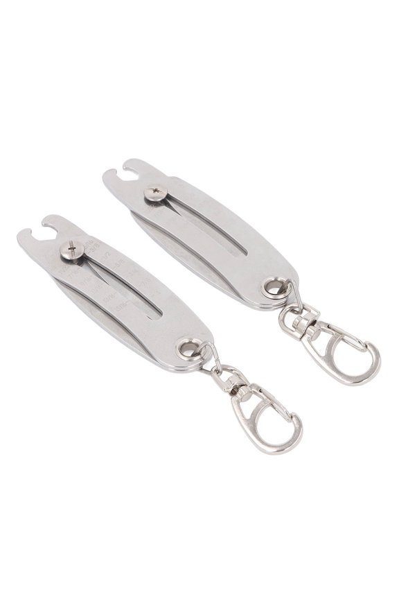 2Pcs Portable Thread Checker Keychain Ti Steel Metric and Imperial Units Nut Bolt Size Identifier Gauge Measuring Tool Set for Hardware Fasteners (5.5 inches / 14 cm) Silver