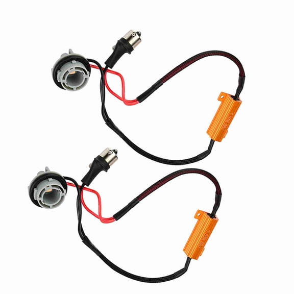 NFTIGB 2Pcs Set Load Resistor Connector Wire Wiring Harness LED Turn Signal Light 1156 7506 P21W Pre-Wired Male Female Adapter Connectors For Vehicle Auto Cars And Motorcycles Automotive Parts
