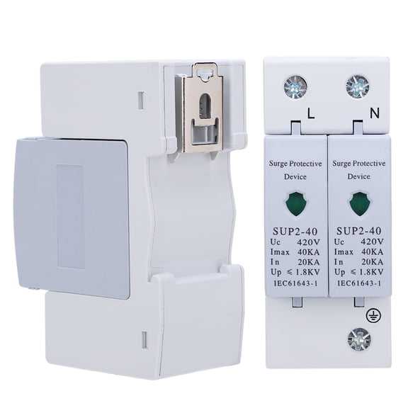 NFTIGB 2Pcs Surge Protection Device Anti-Thunder Module Electronic Component SUP2-40 2P 40KA 420V AC Rectangular Set for Home and Photovoltaic Safety 10 inches / 25.4 cm Length Compatibility