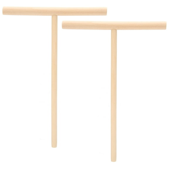 NFTIGB 2Pcs T-Shaped Wooden Pancake Batter Spreader, Crepe Spreader Spatula for Kitchen Use, 4.7 x 6.3 inches / 12 x 16 cm
