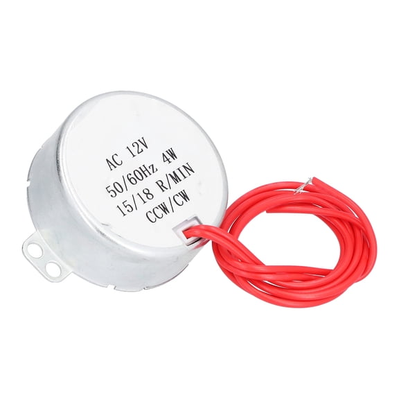 NFTIGB 2Pcs TYC-50 Synchronous Motor AC 12V 15/18 RPM CW/CCW Direction 4W Power Geared Electric Motors for Microwave Oven Turntable Fan Electric Heater Directional Accessories (5.12 inches / 13 cm)