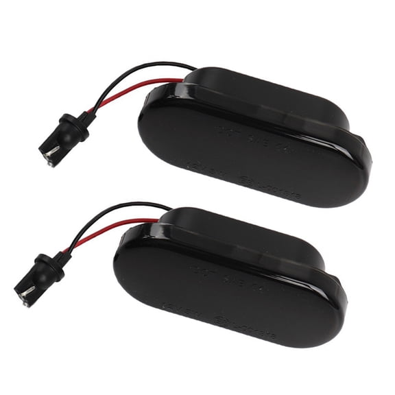 NFTIGB 2pcs Dynamic LED Side Marker Turn Signal Blinker Light Replacement For VW Golf Passat Polo Sharan, Amber Flowing Light Indicator, Black Smoked Lens Housing, 5.9 inches / 15 cm Length