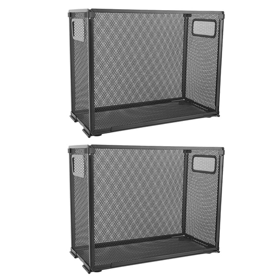NFTIGB 2pcs Foldable Metal Mesh File Holder Organizer for Letters Legal Documents Folders Office Desk Organization Hanging Filing System Space Saving Storage Basket (13.39 inches / 34.00 cm)