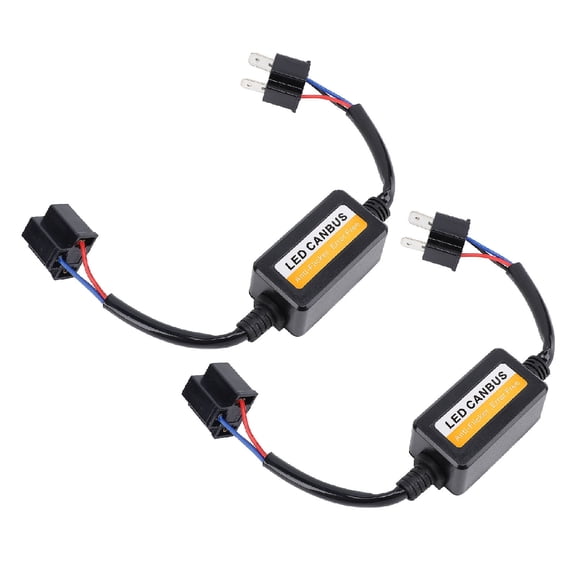 NFTIGB 2pcs H4 LED CANbus Decoder Anti Flickering Headlight Resistor Decoder No Error Warning Canceller DC 9-16V Plug Play Automotive Electrical System Replacement Parts