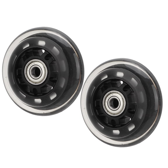 NFTIGB 2pcs Inline Skate Replacement Wheels with 608 Bearings, Low Noise PU Wheels for Indoor and Outdoor Roller Skating