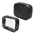 thumbnail image 1 of NFTIGB 2pcs Makeup Travel Bag 2 In 1 Large Capacity Black Waterproof Portable Makeup Cosmetic Bag Organizer Case for Home Storage Washing and Fitness Outer and Inside Pouches, 1 of 10