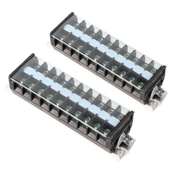 NFTIGB 2pcs Screw Terminal Strip Dual Rows 660V 20A Dustproof Cover Multipurpose Wire Barrier Block T2010