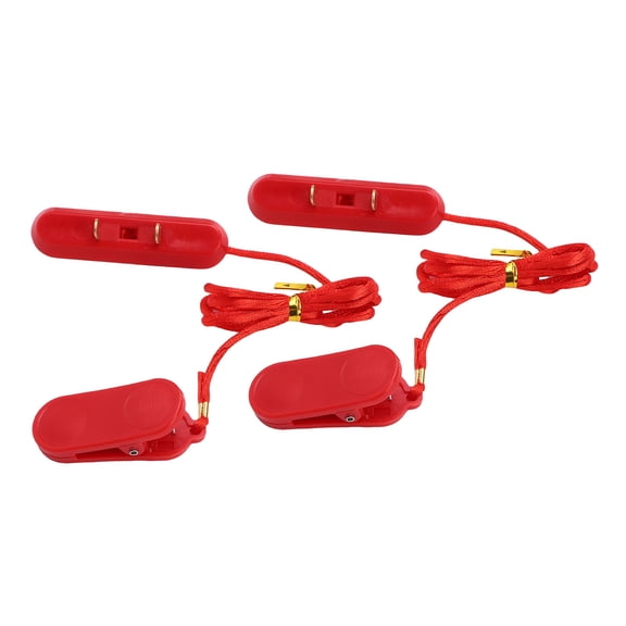 NFTIGB 2pcs Treadmill Safety Key Universal Emergency Stop for Running Machine Flat Oval Dual Prong 2.6 inches / 6.6 cm