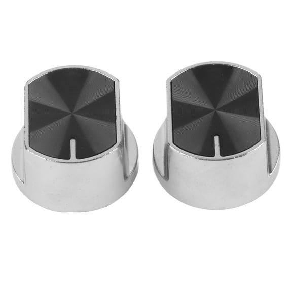 NFTIGB 2pcs Universal Gas Stove Control Knobs Replacement Zinc Alloy Rotary Switch for Cooking Ranges Cooktops Silver Black 1.42 inches / 36 mm Diameter