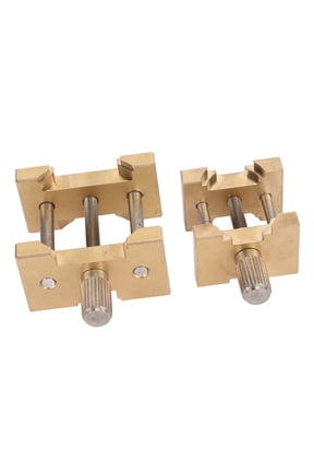 2pcs Watch Movement Holder Fixation Adjustable Copper Watch Movement Remover Base Tool Kit with Plastic Storage Box (2.75 inches / 7 cm)