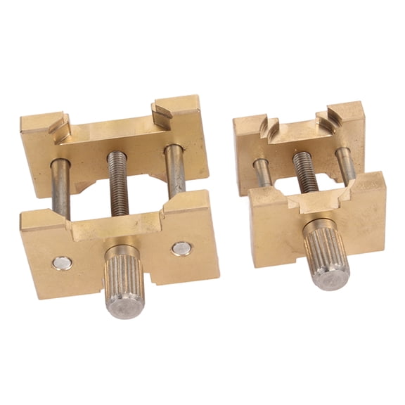 NFTIGB 2pcs Watch Movement Holder Fixation Adjustable Copper Watch Movement Remover Base Tool Kit with Plastic Storage Box (2.75 inches / 7 cm)